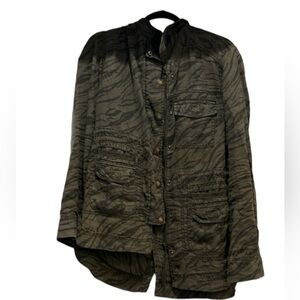 Army Green Zebra Print Thin Marrakech Jacket